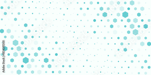 Health care abstract hexagon background. Light blue green medical wallpaper template. Clean geometric backdrop for clinic banner, innovation concept, science banner, medicine business poster. Vector