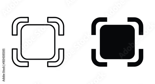 Focus Frame Icons: Outline and Filled Versions