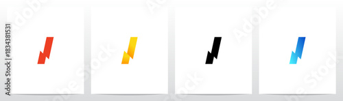 Thunder Electricity on the Bottom Feet of Letter Initial Logo Design I