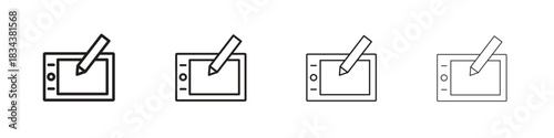 Graphic tablet icon, Set vector logo design templates,