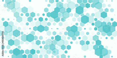 Health care abstract hexagon background. Light blue green medical wallpaper template. Clean geometric backdrop for clinic banner, innovation concept, science banner, medicine business poster. Vector