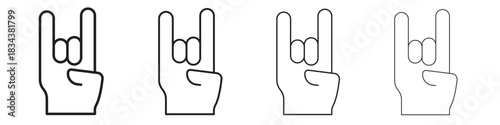 Hand Horns icon, Set vector logo design templates,