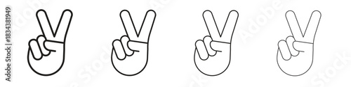 Hand peace icon, Set vector logo design templates,