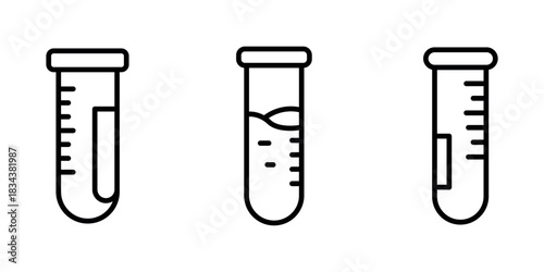 test-tube outline or line icon design bundle.