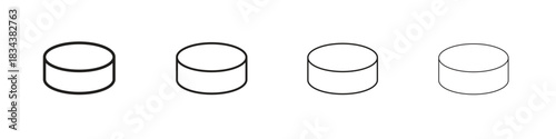 Hockey puck icon, Set vector logo design templates,