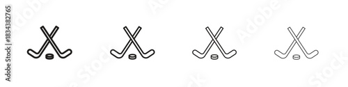 Hockey sticks icon, Set vector logo design templates,