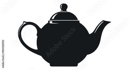 Elegant teapot silhouette classic beverage container illustration for tea time silhouette