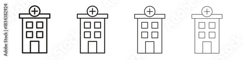 Hospital icon, Set vector logo design templates,