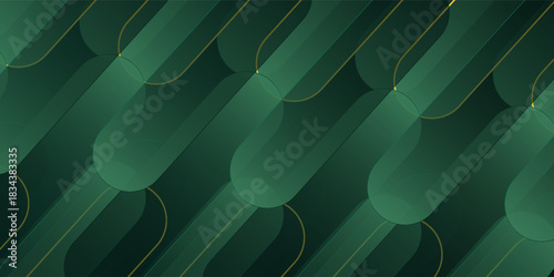Abstract green background with diagonal lines. Dynamic shapes composition. Vector illustration