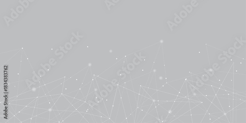 grey network. futuristic connection technology background with dots and lines for desktop. Structure molecule and communication. Template for science and technology presentation, Vector illustration.	