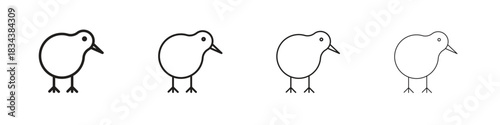 Kiwi bird icon, Set vector logo design templates,