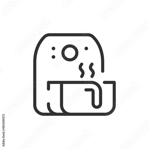 Air fryer, linear icon. Cooking and healthy food preparation concept. Line with editable stroke.