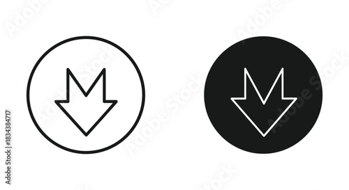 Download Arrow Icon Set - Outline and Solid Circle Variants for Web and App UI