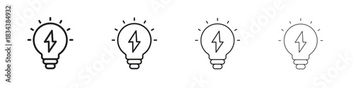 Light bulb icon, Set vector logo design templates,