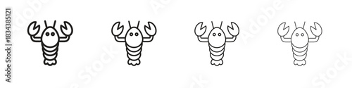 Lobster icon, Set vector logo design templates,