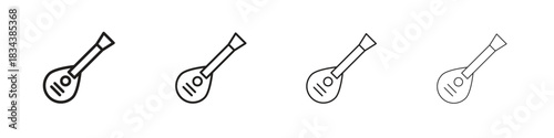 Mandolin icon, Set vector logo design templates,