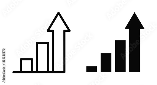 Growth Bar Chart with Upward Arrow Icons