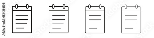 Memo Pad icon, Set vector logo design templates,