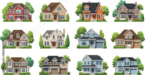 Large Sticker Set of Funny Cartoon Skulls and Skeletons in Various Poses: Drummer, Businessman, Taco, and Mexican Sombrero for Gothic and Youth Design Vector.