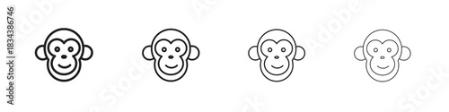 Monkey icon, Set vector logo design templates,