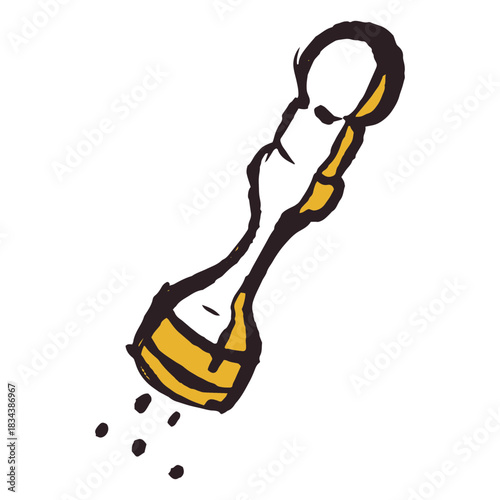 Brush stroke pepper grinder yellow icon