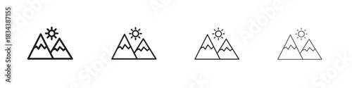 Mountain icon, Set vector logo design templates,