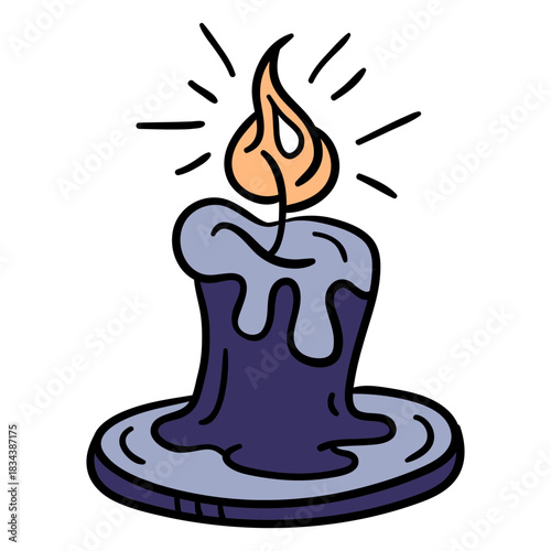 Magic candle hand drawn