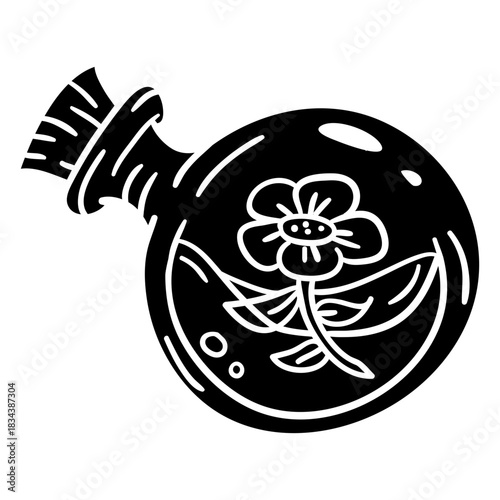 Magic potion bottle tilted