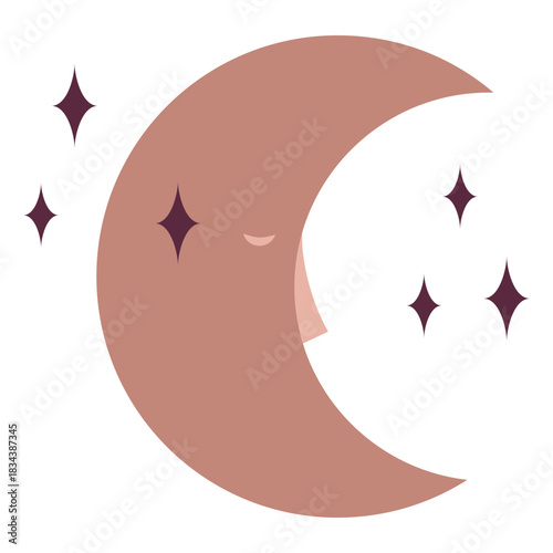 Magician crescent moon flat