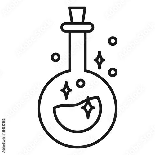 Magician potion bottle round stroke