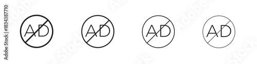 No audio description icon, Set vector logo design templates,