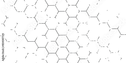 Black and white hexagon pattern. Seamless background. vector