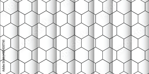 Black and white hexagon pattern. Seamless background. Gray abstract honeycomb background.