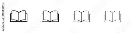 open book icon, Set vector logo design templates,