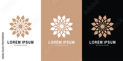Geometric floral mandala logo design