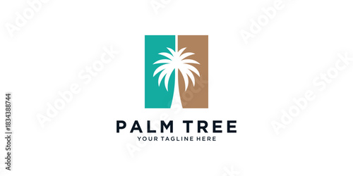 Free Download Abstract palm tree tropical logo design - GFXLoad