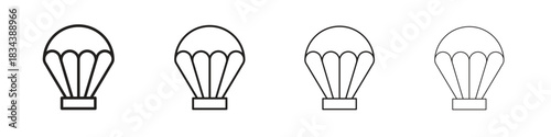 Parachute icon, Set vector logo design templates,