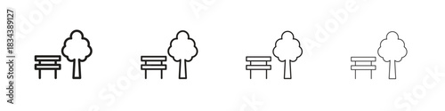 park icon, Set vector logo design templates,