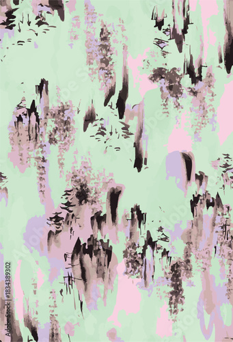 Abstract contemporary seamless pattern. Hand-drawn grunge artwork design. Repeatable boho print. Vector illustration.