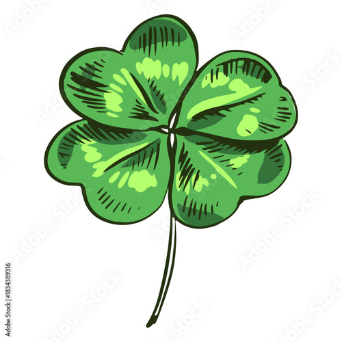 Clover leaf drawn green