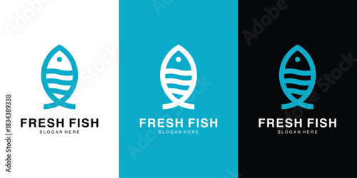 Fresh fish seafood logo design