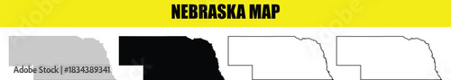 Nebraska map illustration set with various designs and vector formats