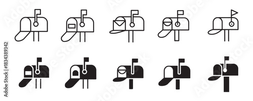 Get organized with this mailbox icon set, perfect for web design and apps, conveying communication and delivery in a modern style
