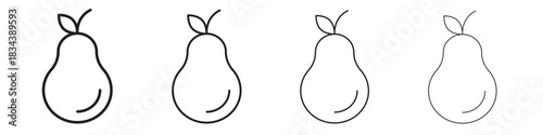 Pear icon, Set vector logo design templates,
