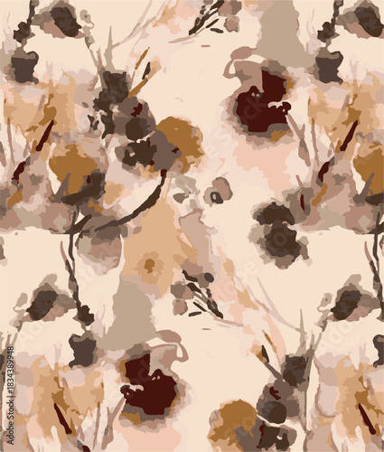 Abstract contemporary seamless pattern. Hand-drawn grunge artwork design. Repeatable boho print. Vector illustration.