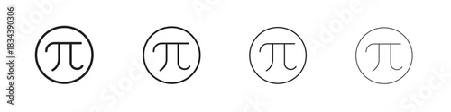 Pi icon, Set vector logo design templates,