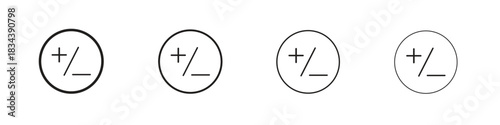 Plus minus icon, Set vector logo design templates,