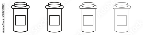 Prescription bottle icon, Set vector logo design templates,