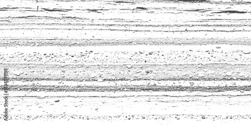 Textured grayscale layers of natural rock sediment pattern detail isolated on white background