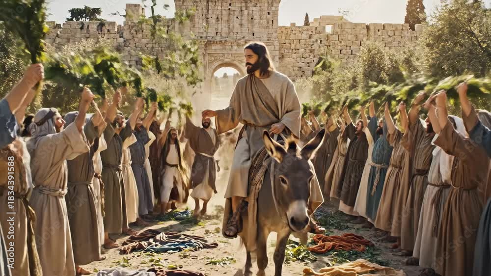 Jesus Christ's Triumphal Entry into Jerusalem on Palm Sunday - A ...